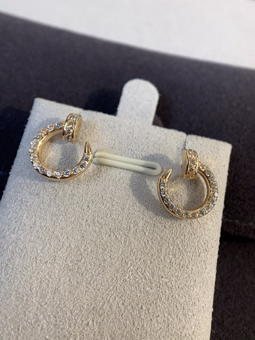CARTIER JUSTE EARRINGS 3.65MM PINK GOLD DIAMONDS