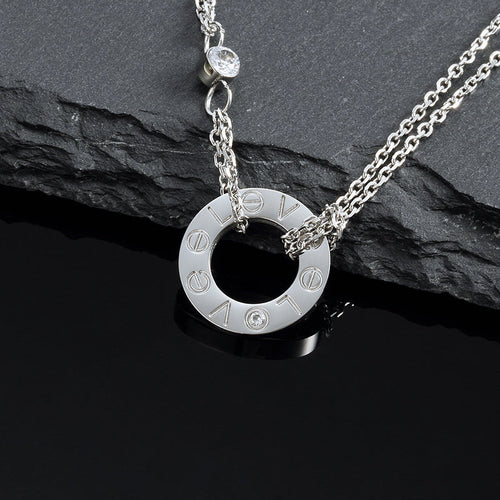 CARTIER LOVE NECKLACE 16MM 2 DIAMONDS