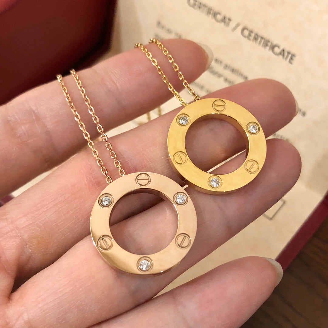 CARTIER LOVE NECKLACE 16MM 3 DIAMONDS