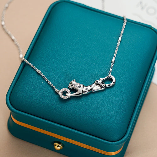 CARTIER PANTHERE PEDANT SILVER NECKLACE