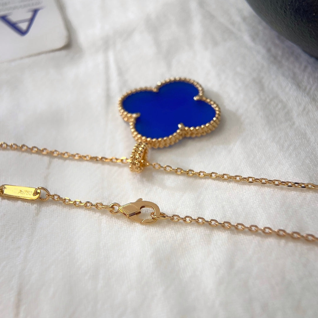 Van Cleef & Arpels CLOVER PINK GOLD TURQUOISE NECKLACE