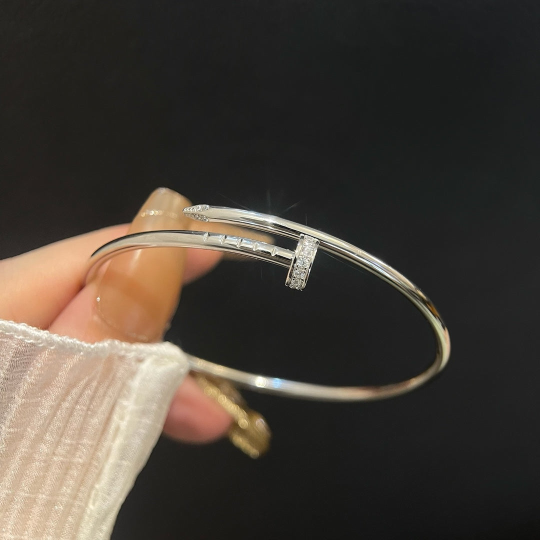CARTIER JUSTE BRACELET 2.5MM SILVER DIAMOND