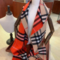 LONG SCARF 250 CM IN TIGER ORANGE AND BEIGE CASHMERE 410473