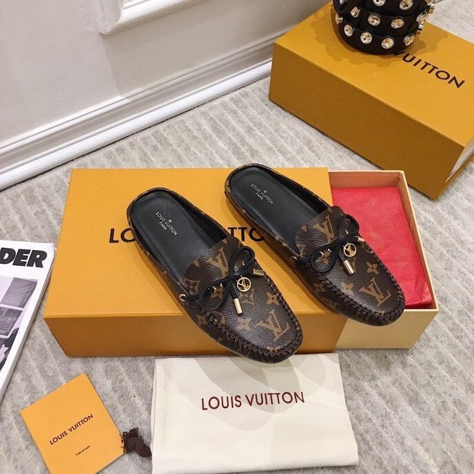 LOUIS VUITTON LV WOMEN'S EASY MULE IN CHOCOLATE BROWN MONOGRAM CALFSKIN