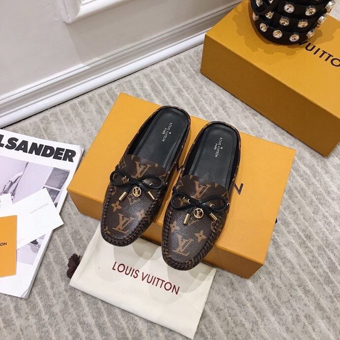 LOUIS VUITTON LV WOMEN'S EASY MULE IN CHOCOLATE BROWN MONOGRAM CALFSKIN