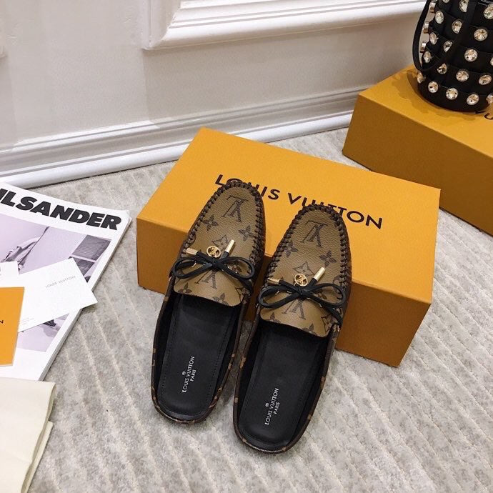 LOUIS VUITTON LV WOMEN'S EASY MULE IN CAMEL BROWN MONOGRAM CALFSKIN