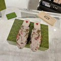 GUCCI HORSEBIT FLOWER SLIPPER MULE IN LINEN BEIGE MONOGRAM JACQUARD FABRIC