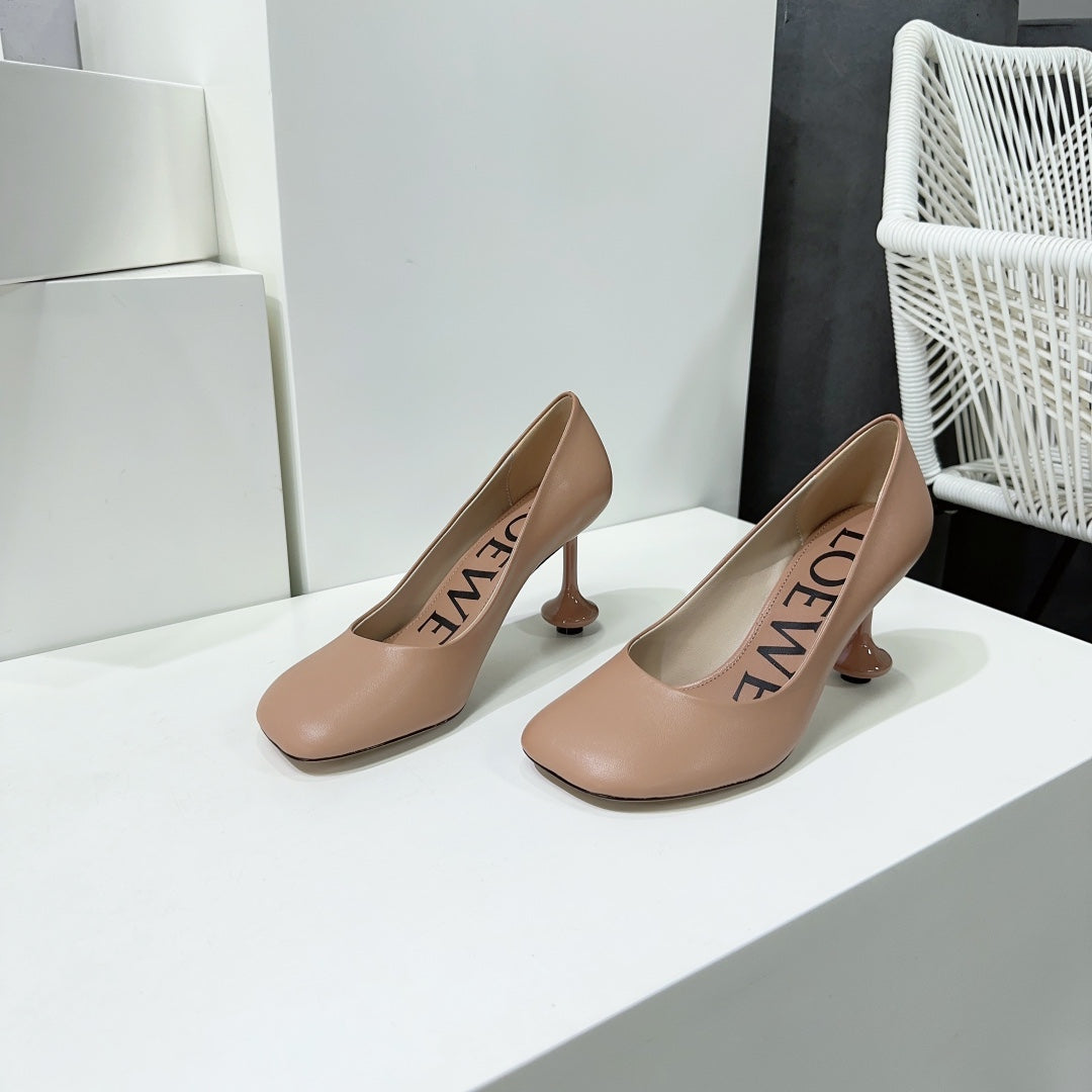 LW TOY PUMP 95 TAN CALFSKIN