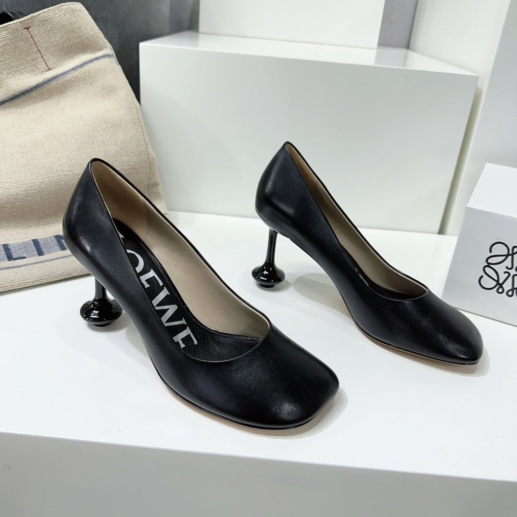 LW TOY PUMP 95 BLACK CALFSKIN