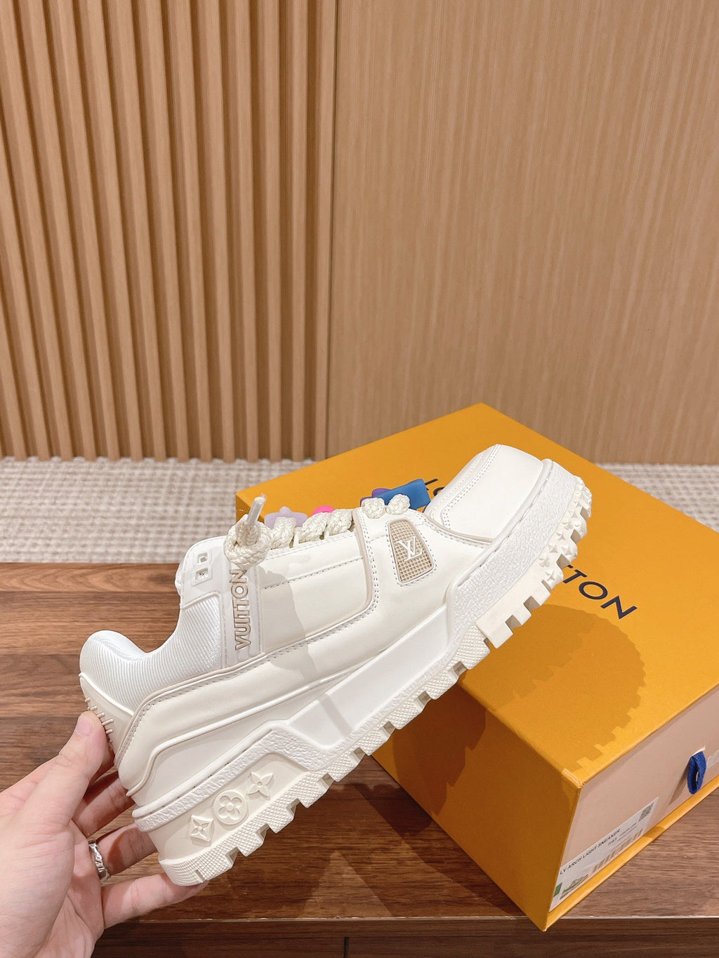 LOUIS VUITTON LV Trainer Maxi Sneaker White Calfskin
