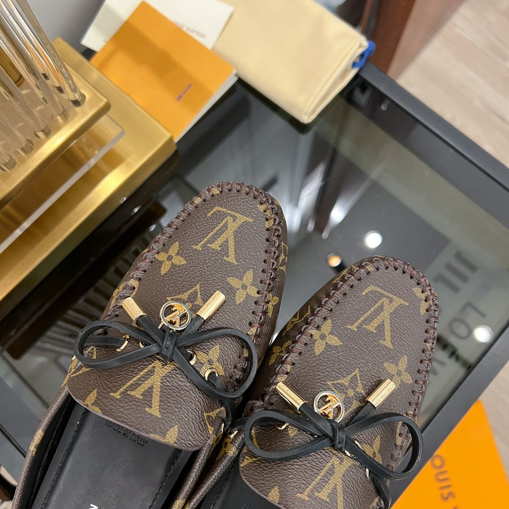 LOUIS VUITTON LV GLORIA FLAT LOAFER CLASSIC MONOGRAM BROWN