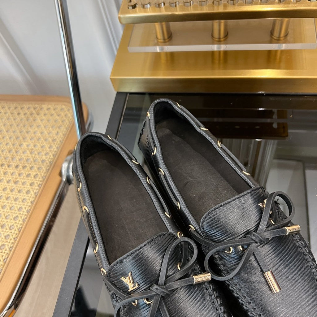 LOUIS VUITTON LV GLORIA FLAT LOAFER PLAIN BLACK