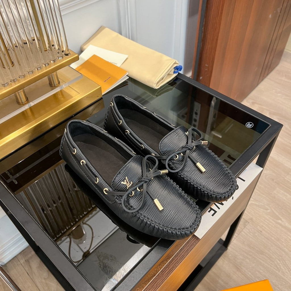 LOUIS VUITTON LV GLORIA FLAT LOAFER PLAIN BLACK