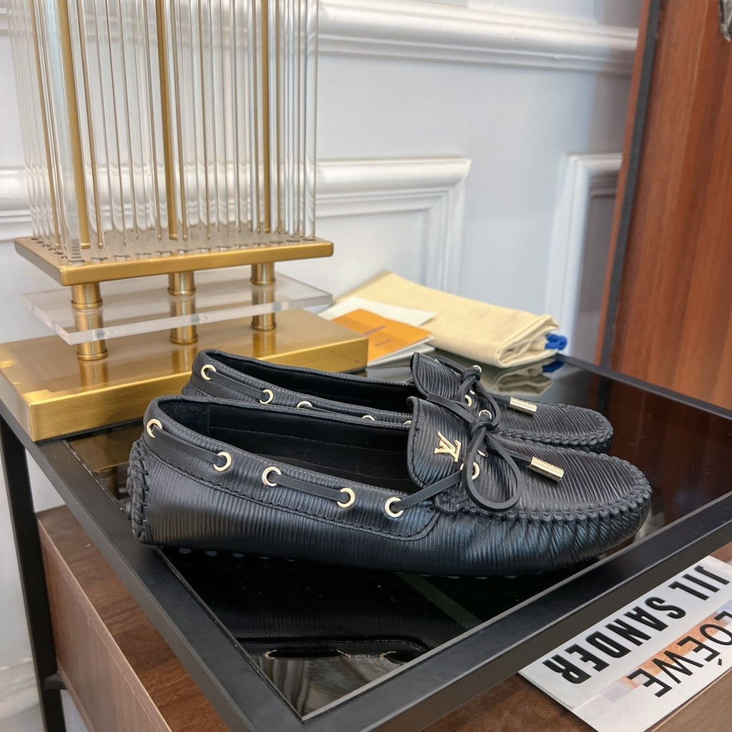 LOUIS VUITTON LV GLORIA FLAT LOAFER PLAIN BLACK
