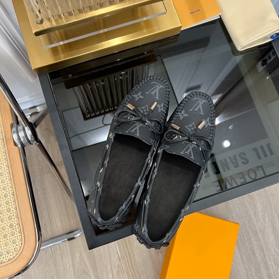 LOUIS VUITTON LV GLORIA FLAT LOAFER CLASSIC MONOGRAM BLACK