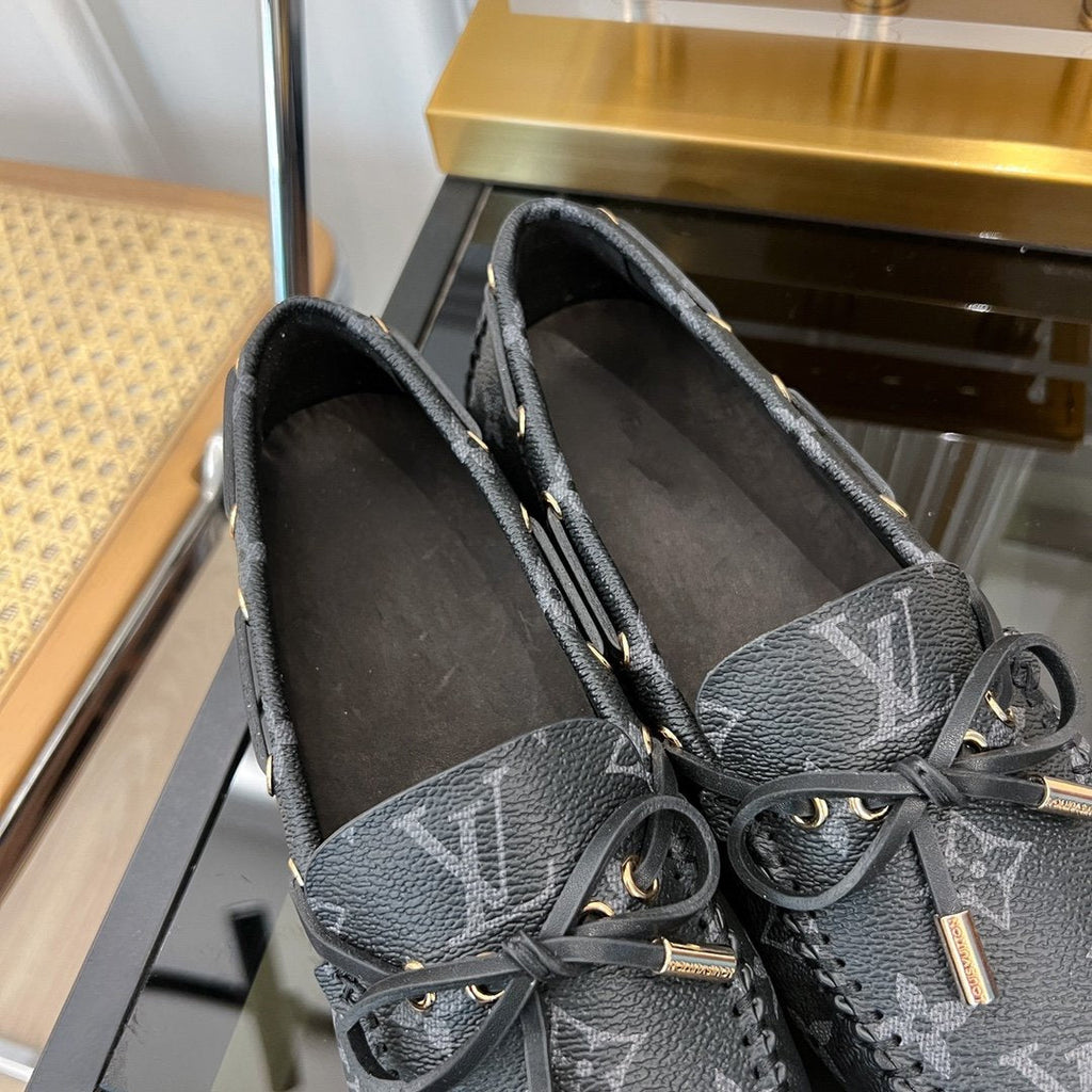 LOUIS VUITTON LV GLORIA FLAT LOAFER CLASSIC MONOGRAM BLACK