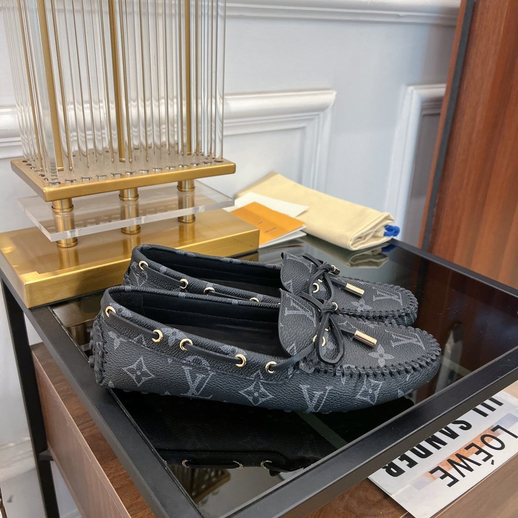 LOUIS VUITTON LV GLORIA FLAT LOAFER CLASSIC MONOGRAM BLACK