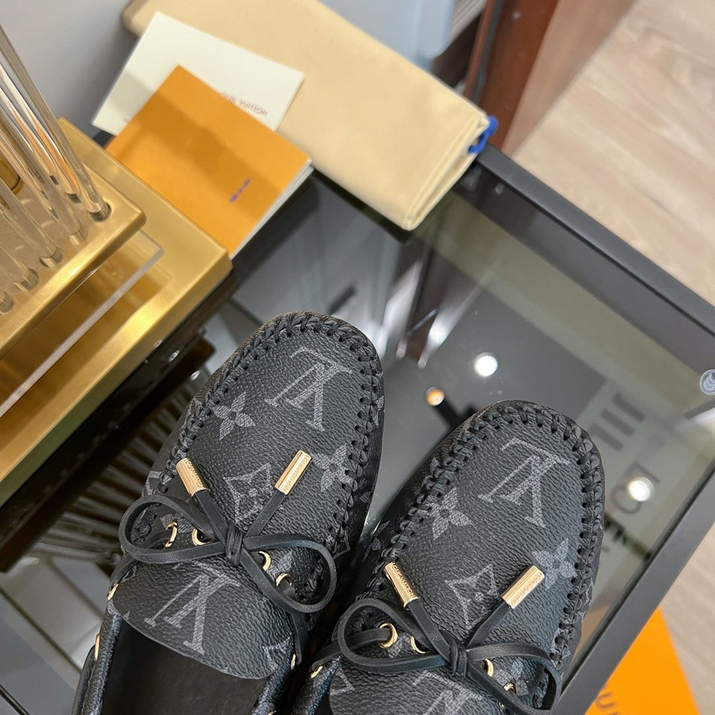 LOUIS VUITTON LV GLORIA FLAT LOAFER CLASSIC MONOGRAM BLACK