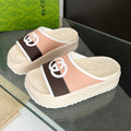 GUCCI INTERLOCKING G SLIDE SANDAL IN WHITE CREAM MIX COLORFUL IMPORTED TPU