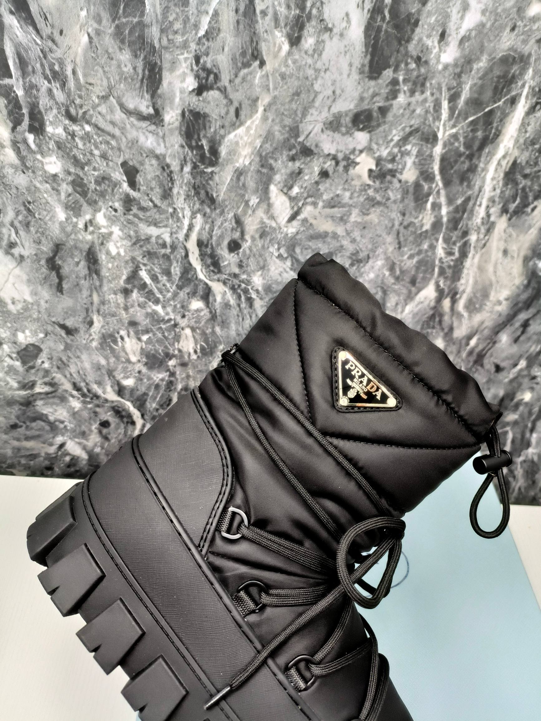 PRADA RE-NYLON GABARDINE APRÈS SKI BOOTIES BLACK