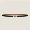 HERMES FOCUS BUCKLE & REVERSIBLE BLACK AND CAMEL BROWN LEATHER STRAP 13MM COPPER HARDWARE