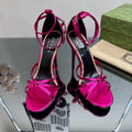 GUCCI 105 STRAPPY SANDAL METALLIC PURPLE LAMBSKIN