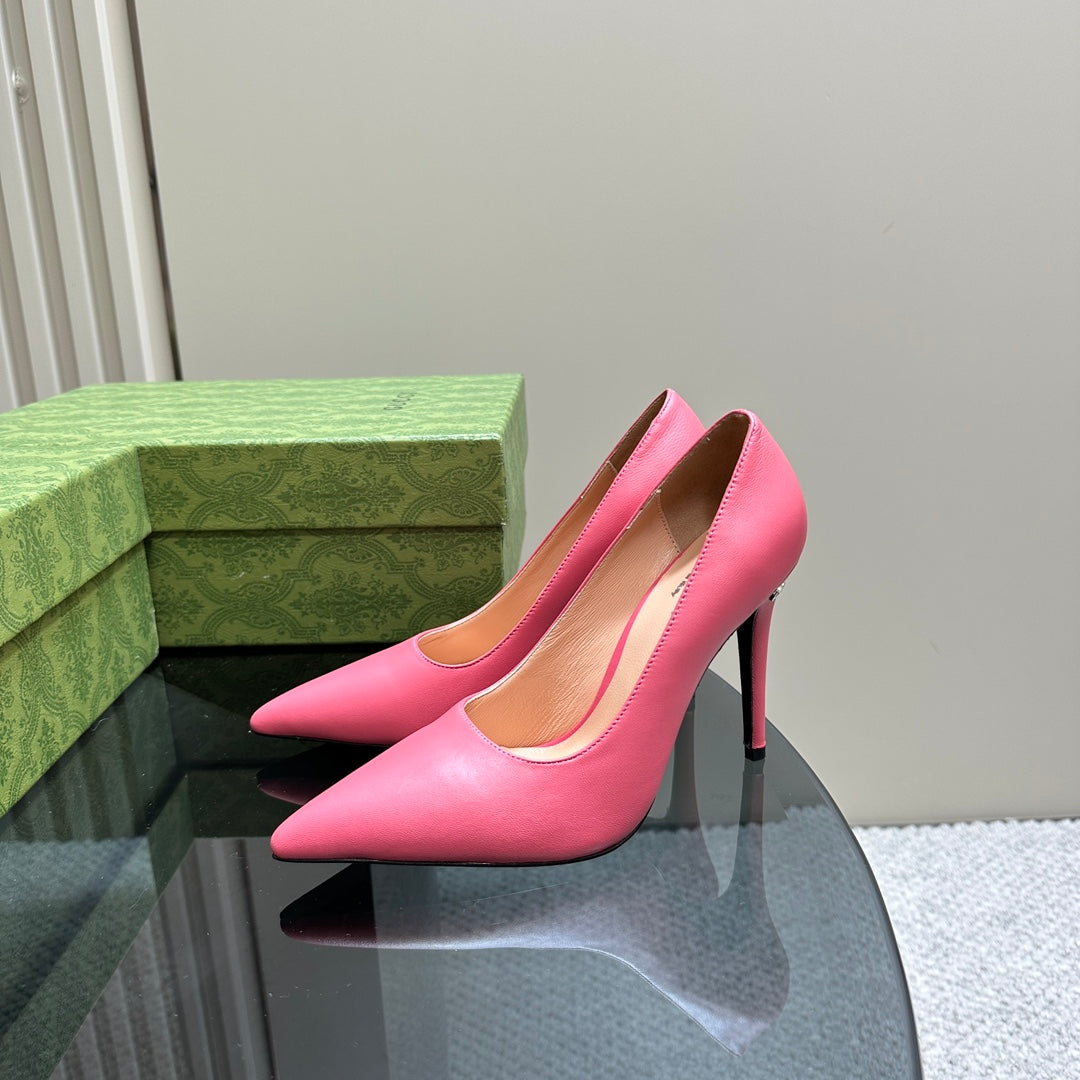 GUCCI 105 BASIC HIGH HEEL HOT PINK LAMBSKIN