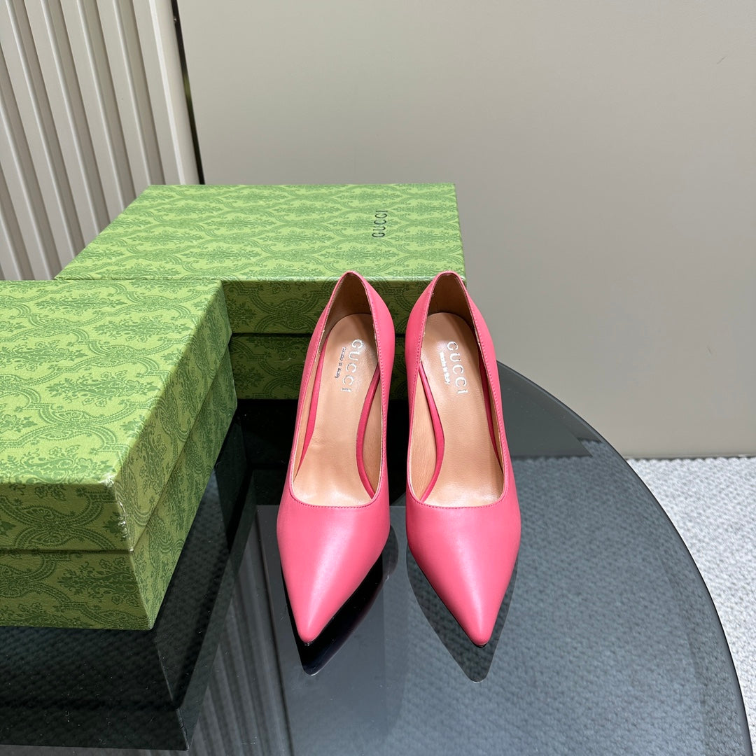 GUCCI 105 BASIC HIGH HEEL HOT PINK LAMBSKIN