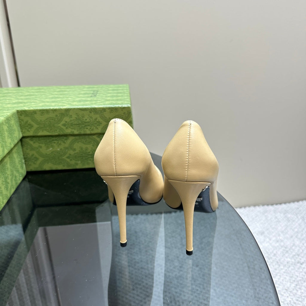 GUCCI 105 BASIC HIGH HEEL CREAM LAMBSKIN