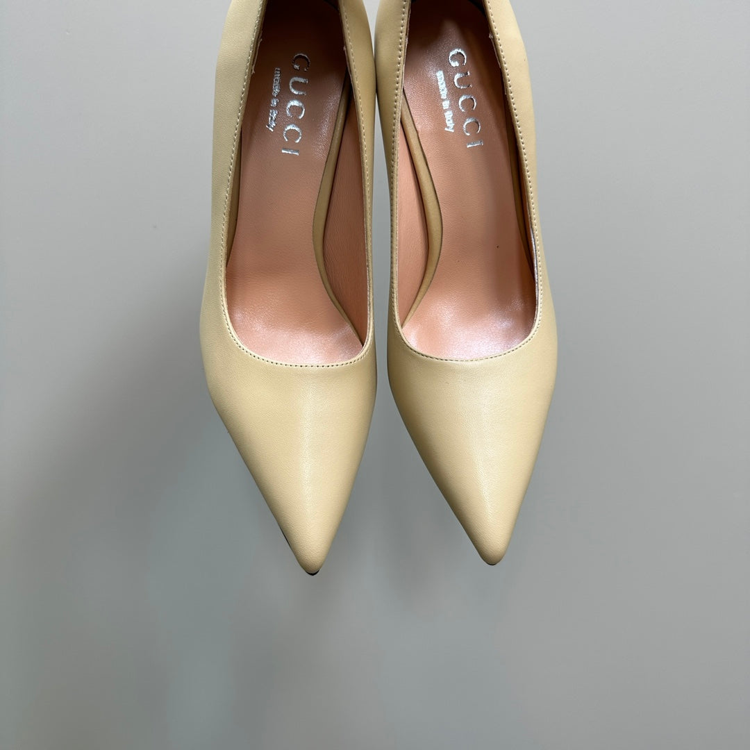 GUCCI 105 BASIC HIGH HEEL CREAM LAMBSKIN