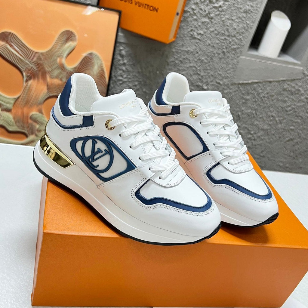 LOUIS VUITTON LV WOMEN SNEAKER IN WHITE MIX BLUE CALFSKIN
