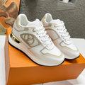 LOUIS VUITTON LV WOMEN SNEAKER IN WHITE MIX BEIGE CREAM CALFSKIN