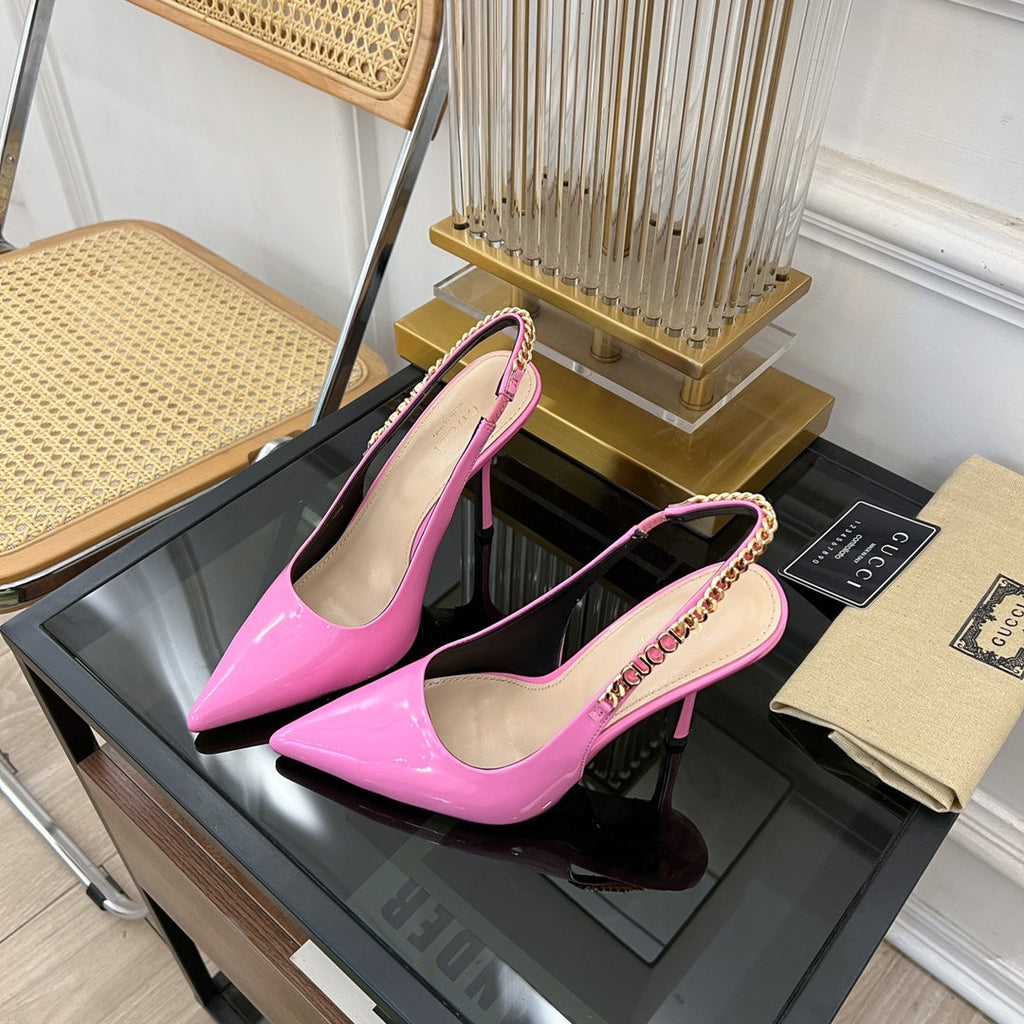 GUCCI SIGNORIA SLINGBACK PUMP TAFFY LAMBSKIN