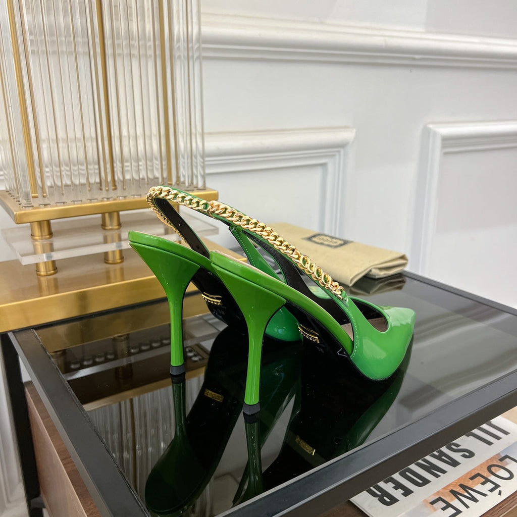 GUCCI SIGNORIA SLINGBACK PUMP EMERALD LAMBSKIN