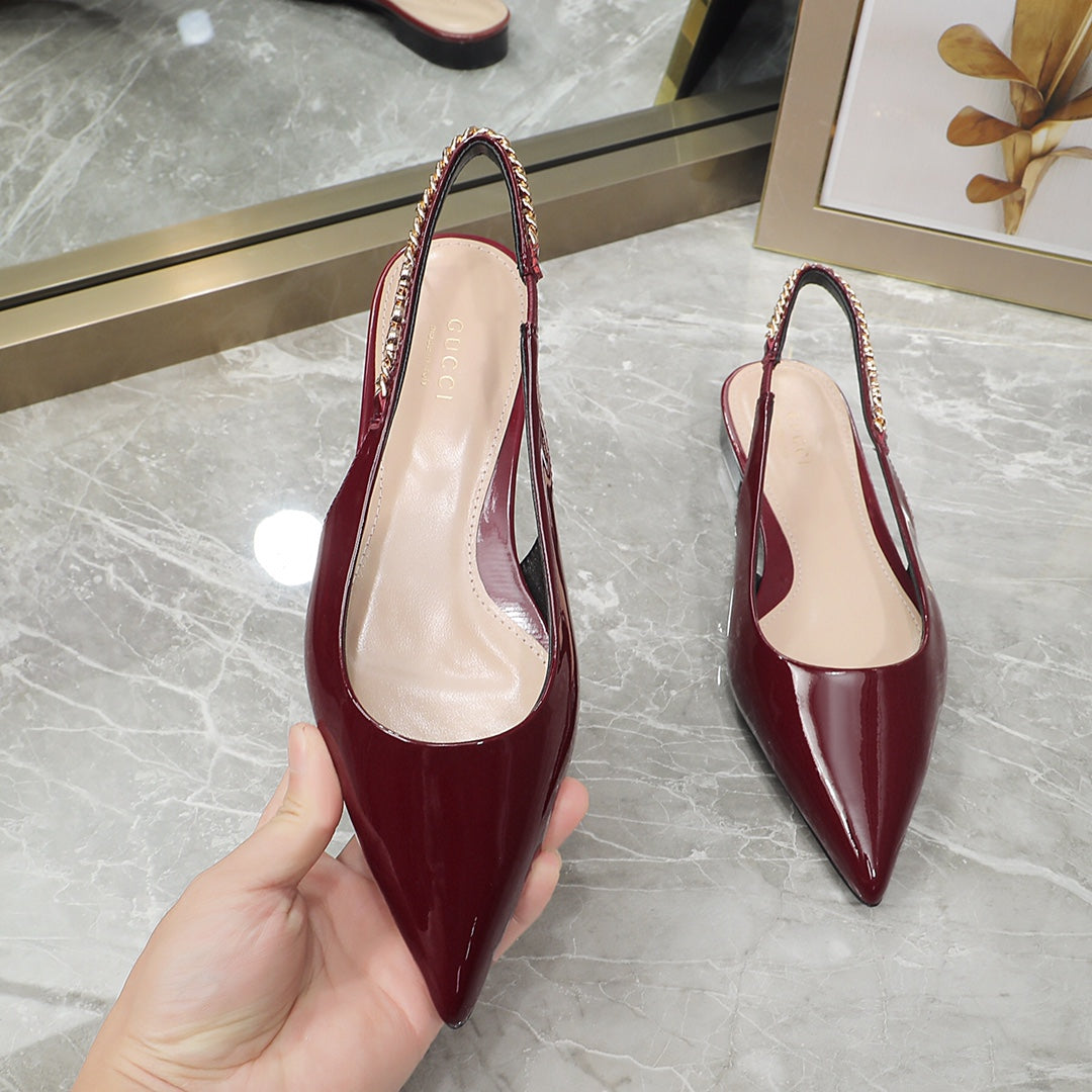 GUCCI Signoria Ballet Flat red wine