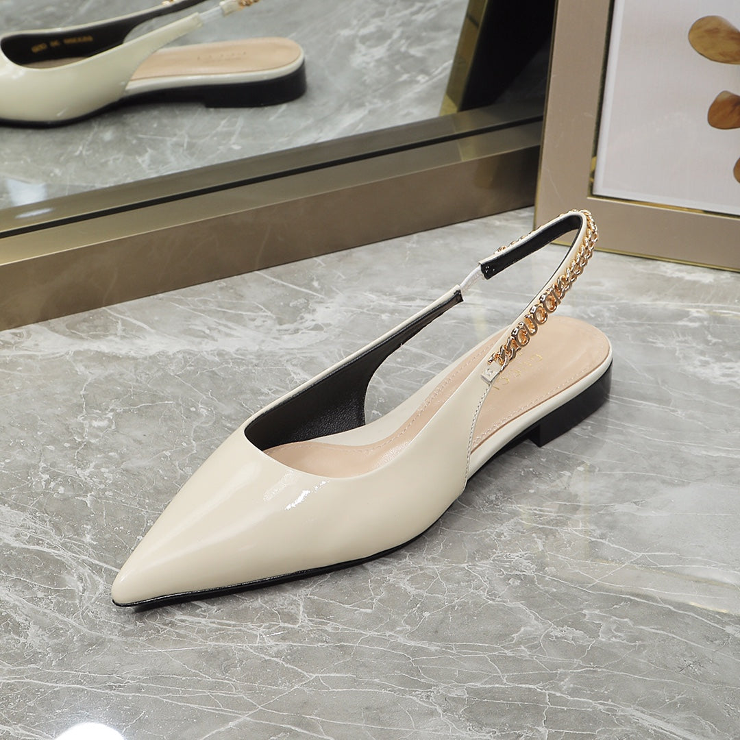 GUCCI Signoria Ballet Flat White