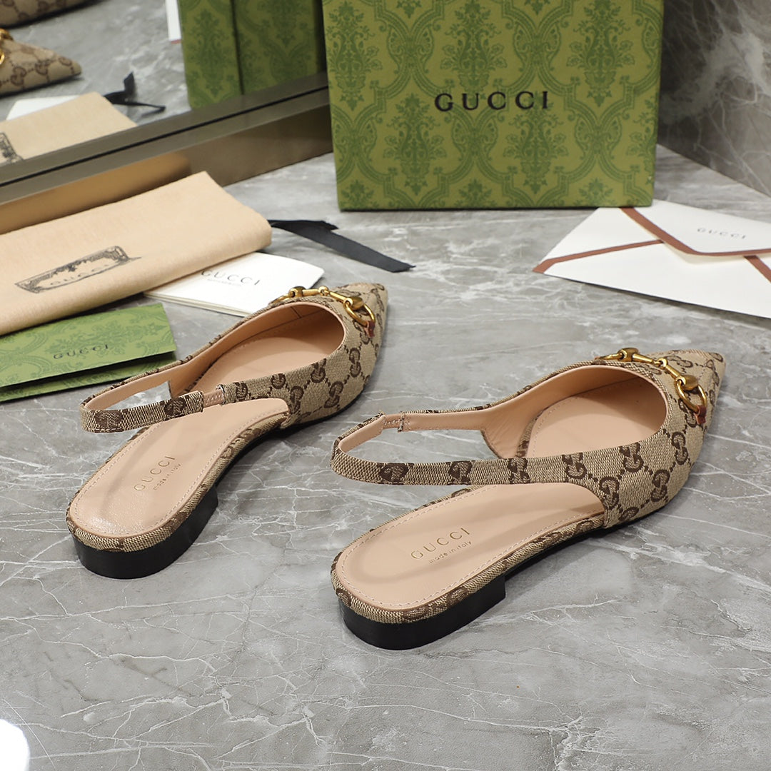 GUCCI Flat Sandals Brown Caro