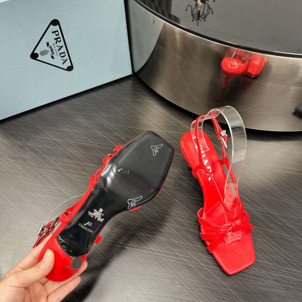 PRADA HEELED SANLS CANDY LAMBSKIN