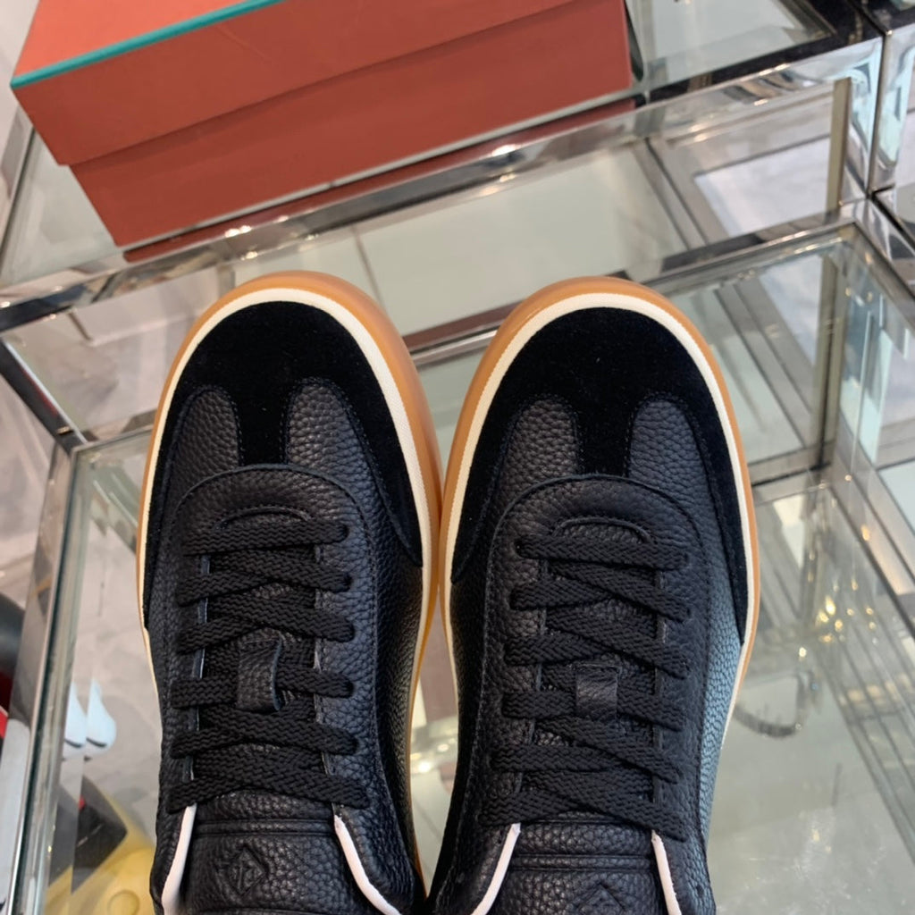 LP TENNIS WALK SNEAKERS BLACK CALFSKIN