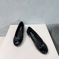 PRADA BASIC PATENT BALLET FLATS BLACK CALFSKIN