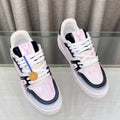 LOUIS VUITTON LV TRAINER SNEAKERS IN LIGHT PINK OMBRE MIX COLORFUL CALFSKIN