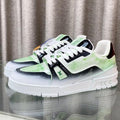 LOUIS VUITTON LV TRAINER SNEAKERS IN LIGHT GREEN OMBRE MIX COLORFUL CALFSKIN