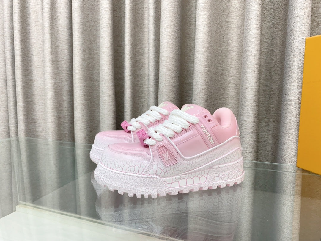 LOUIS VUITTON LV TRAINER PANG DING IN BABY PINK CALFSKIN