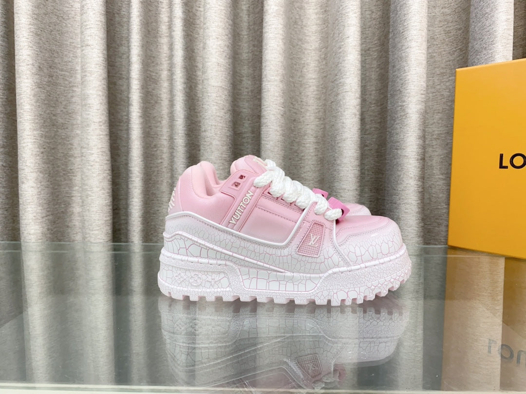 LOUIS VUITTON LV TRAINER PANG DING IN BABY PINK CALFSKIN