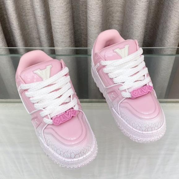 LOUIS VUITTON LV TRAINER PANG DING IN BABY PINK CALFSKIN