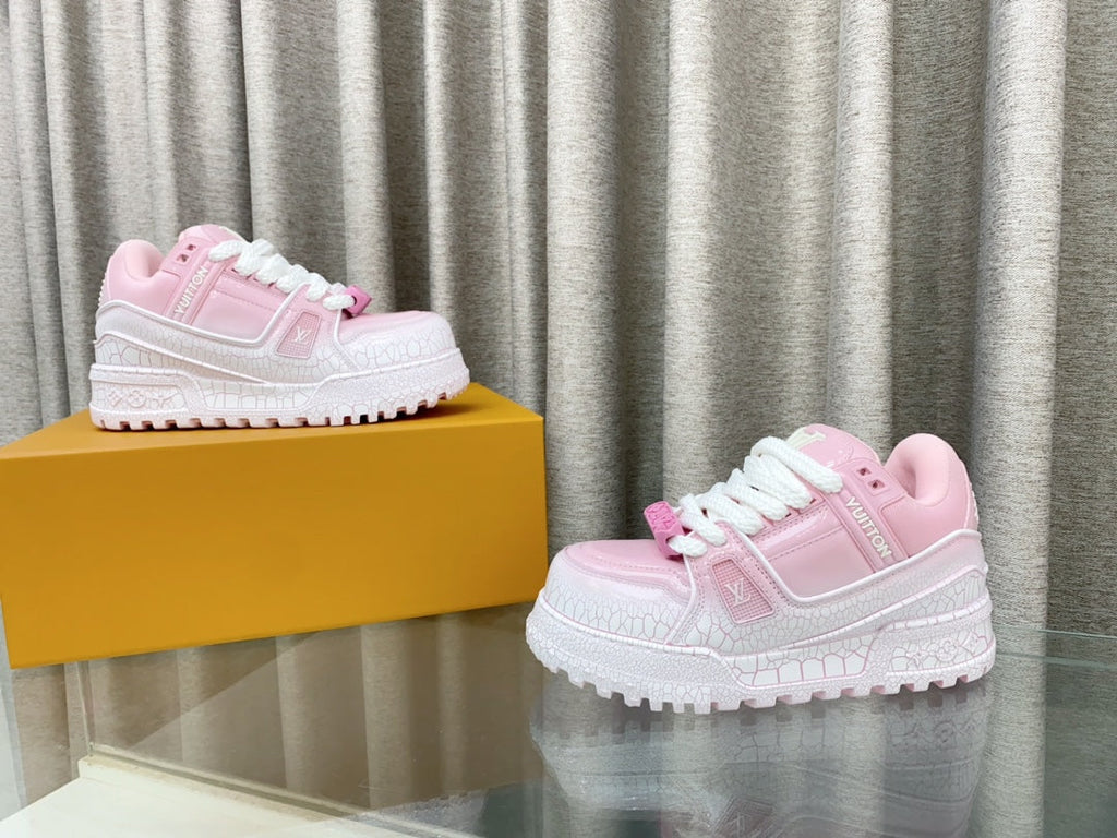 LOUIS VUITTON LV TRAINER PANG DING IN BABY PINK CALFSKIN