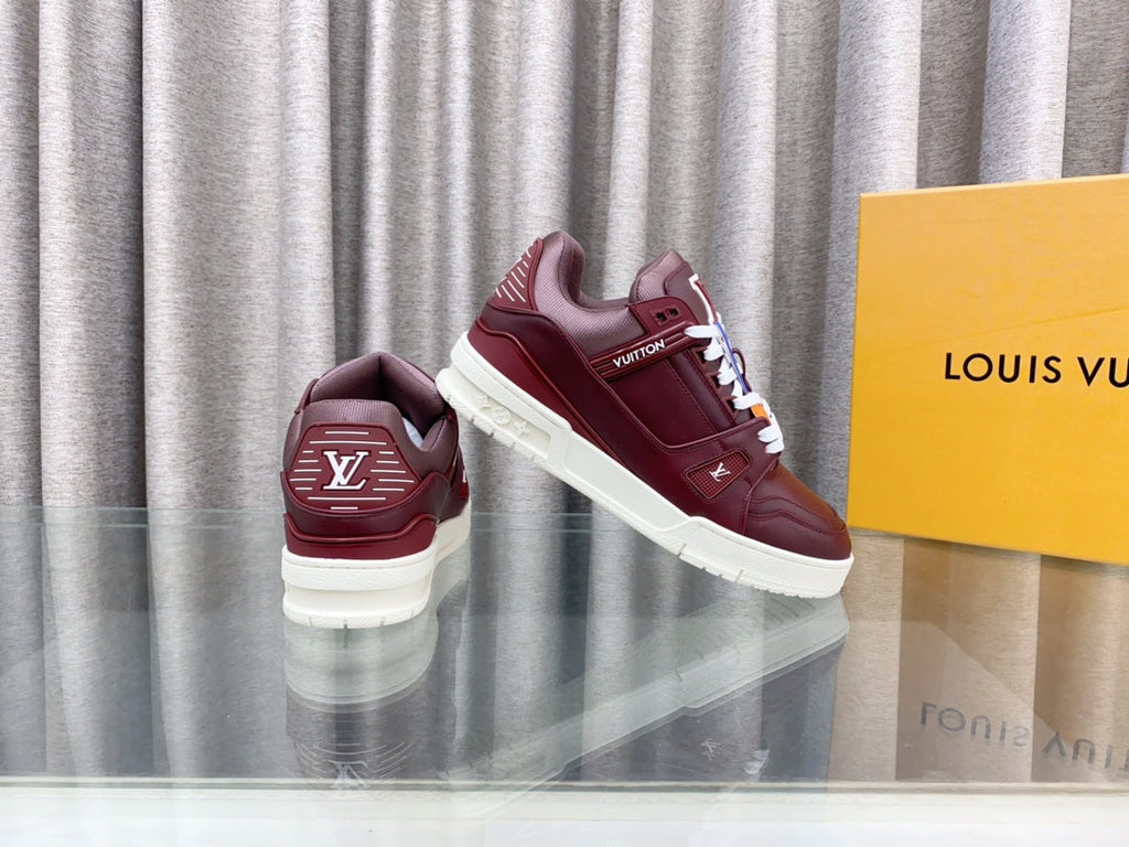 LOUIS VUITTON LV MAXI TRAINER IN GARNET RED CALFSKIN
