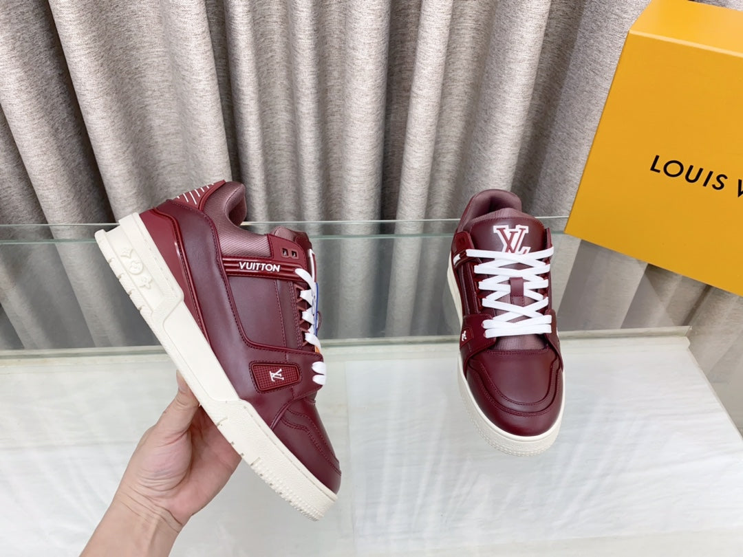 LOUIS VUITTON LV MAXI TRAINER IN GARNET RED CALFSKIN