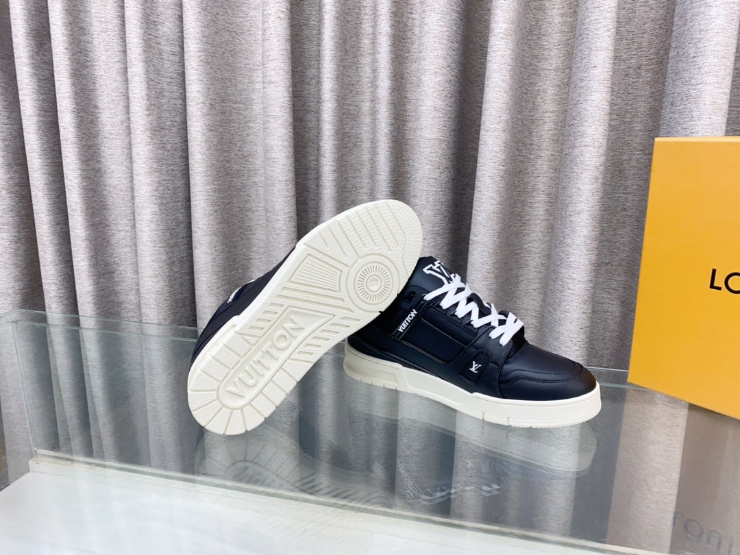 LOUIS VUITTON LV MAXI TRAINER IN BLACK CALFSKIN