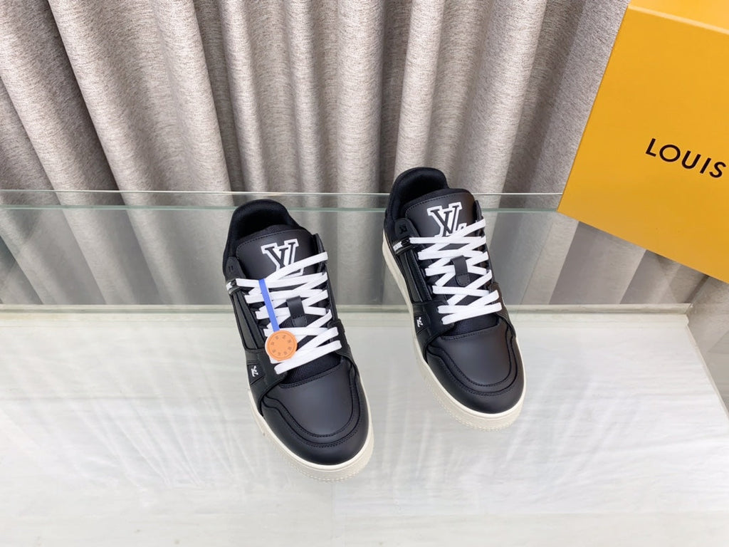 LOUIS VUITTON LV MAXI TRAINER IN BLACK CALFSKIN